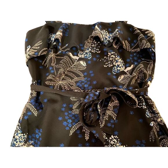 BANANA REPUBLIC Tropical Floral Sleeveless Navy Dress w/Belt sz 2 - Picture 7 of 10